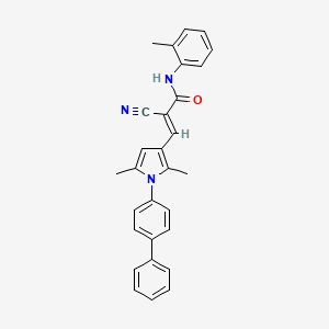 3-[1-(4-biphenylyl)-2,5-dimethyl-1H-pyrrol-3-yl]-2-cyano-N-(2-methylphenyl)acrylamide