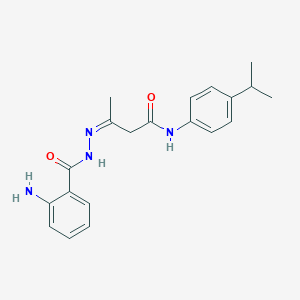 molecular formula C20H24N4O2 B389831 2-amino-N-[(Z)-[4-oxo-4-(4-propan-2-ylanilino)butan-2-ylidene]amino]benzamide 