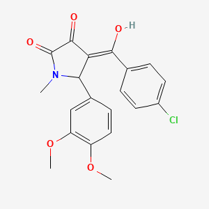 molecular formula C20H18ClNO5 B3898311 4-(4-chlorobenzoyl)-5-(3,4-dimethoxyphenyl)-3-hydroxy-1-methyl-1,5-dihydro-2H-pyrrol-2-one 