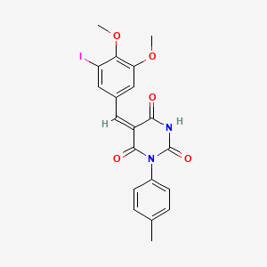 molecular formula C20H17IN2O5 B3898319 5-(3-iodo-4,5-dimethoxybenzylidene)-1-(4-methylphenyl)-2,4,6(1H,3H,5H)-pyrimidinetrione 