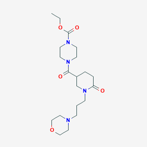 molecular formula C20H34N4O5 B3898324 ethyl 4-({1-[3-(4-morpholinyl)propyl]-6-oxo-3-piperidinyl}carbonyl)-1-piperazinecarboxylate 