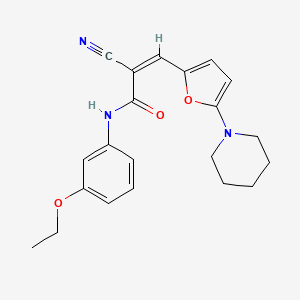 molecular formula C21H23N3O3 B3898339 2-cyano-N-(3-ethoxyphenyl)-3-[5-(1-piperidinyl)-2-furyl]acrylamide 