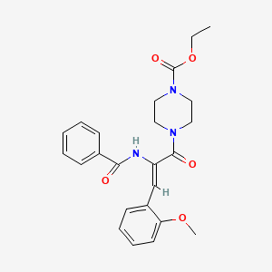 molecular formula C24H27N3O5 B3898355 ethyl 4-[2-(benzoylamino)-3-(2-methoxyphenyl)acryloyl]-1-piperazinecarboxylate 