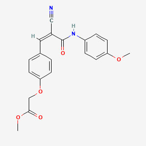 molecular formula C20H18N2O5 B3898358 methyl 2-[4-[(Z)-2-cyano-3-(4-methoxyanilino)-3-oxoprop-1-enyl]phenoxy]acetate 