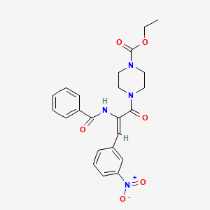 molecular formula C23H24N4O6 B3898371 ethyl 4-[(Z)-2-benzamido-3-(3-nitrophenyl)prop-2-enoyl]piperazine-1-carboxylate 