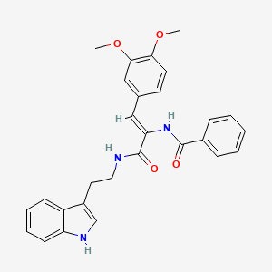 molecular formula C28H27N3O4 B3898373 N-[(Z)-1-(3,4-dimethoxyphenyl)-3-[2-(1H-indol-3-yl)ethylamino]-3-oxoprop-1-en-2-yl]benzamide 