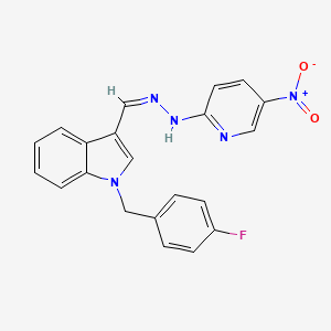 molecular formula C21H16FN5O2 B3898381 N-[(Z)-[1-[(4-fluorophenyl)methyl]indol-3-yl]methylideneamino]-5-nitropyridin-2-amine 