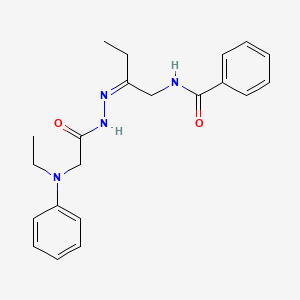 N-[2-(2-{2-[ethyl(phenyl)amino]acetyl}hydrazono)butyl]benzamide