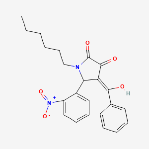 molecular formula C23H24N2O5 B3898393 (4Z)-1-hexyl-4-[hydroxy(phenyl)methylidene]-5-(2-nitrophenyl)pyrrolidine-2,3-dione 