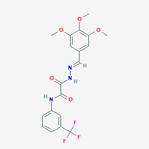 molecular formula C19H18F3N3O5 B389840 2-oxo-N-[3-(trifluoromethyl)phenyl]-2-[2-(3,4,5-trimethoxybenzylidene)hydrazino]acetamide 