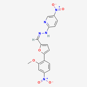 N-[(Z)-[5-(2-methoxy-4-nitrophenyl)furan-2-yl]methylideneamino]-5-nitropyridin-2-amine