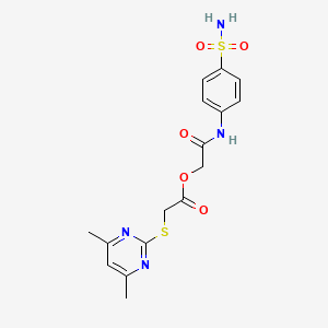 2-[4-(AMINOSULFONYL)ANILINO]-2-OXOETHYL 2-[(4,6-DIMETHYL-2-PYRIMIDINYL)SULFANYL]ACETATE