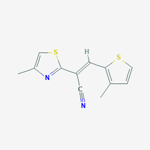 molecular formula C12H10N2S2 B3898423 2-(4-methyl-1,3-thiazol-2-yl)-3-(3-methyl-2-thienyl)acrylonitrile CAS No. 5912-43-6