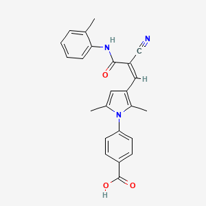 molecular formula C24H21N3O3 B3898430 4-(3-{2-cyano-3-[(2-methylphenyl)amino]-3-oxo-1-propen-1-yl}-2,5-dimethyl-1H-pyrrol-1-yl)benzoic acid 