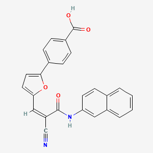 molecular formula C25H16N2O4 B3898452 4-{5-[2-cyano-3-(2-naphthylamino)-3-oxo-1-propen-1-yl]-2-furyl}benzoic acid 