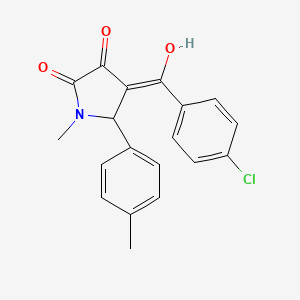 molecular formula C19H16ClNO3 B3898453 4-(4-chlorobenzoyl)-3-hydroxy-1-methyl-5-(4-methylphenyl)-1,5-dihydro-2H-pyrrol-2-one 