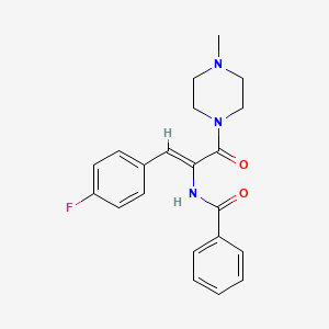 molecular formula C21H22FN3O2 B3898460 N-[2-(4-Fluoro-phenyl)-1-(4-methyl-piperazine-1-carbonyl)-vinyl]-benzamide 