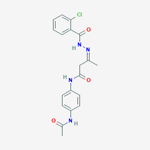 N-[4-(acetylamino)phenyl]-3-[(2-chlorobenzoyl)hydrazono]butanamide