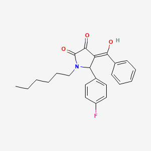 4-BENZOYL-5-(4-FLUOROPHENYL)-1-HEXYL-3-HYDROXY-2,5-DIHYDRO-1H-PYRROL-2-ONE