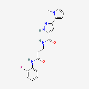 N-{3-[(2-fluorophenyl)amino]-3-oxopropyl}-3-(1-methyl-1H-pyrrol-2-yl)-1H-pyrazole-5-carboxamide