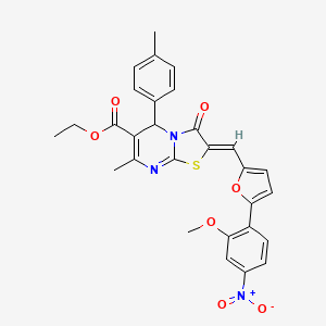 ethyl 2-{[5-(2-methoxy-4-nitrophenyl)-2-furyl]methylene}-7-methyl-5-(4-methylphenyl)-3-oxo-2,3-dihydro-5H-[1,3]thiazolo[3,2-a]pyrimidine-6-carboxylate