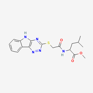 molecular formula C18H21N5O3S B3898541 methyl 4-methyl-2-[[2-(5H-[1,2,4]triazino[5,6-b]indol-3-ylsulfanyl)acetyl]amino]pentanoate 