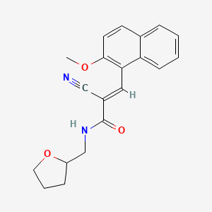 molecular formula C20H20N2O3 B3898548 2-cyano-3-(2-methoxy-1-naphthyl)-N-(tetrahydro-2-furanylmethyl)acrylamide 