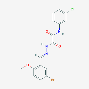 molecular formula C16H13BrClN3O3 B389855 2-[2-(5-bromo-2-methoxybenzylidene)hydrazino]-N-(3-chlorophenyl)-2-oxoacetamide 