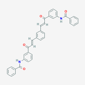 molecular formula C38H28N2O4 B389857 N-{3-[3-(3-{3-[3-(benzoylamino)phenyl]-3-oxo-1-propenyl}phenyl)acryloyl]phenyl}benzamide 