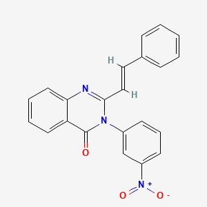 molecular formula C22H15N3O3 B3898594 3-(3-NITROPHENYL)-2-[(1E)-2-PHENYLETHENYL]-3,4-DIHYDROQUINAZOLIN-4-ONE 