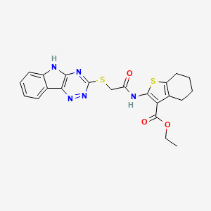 ethyl 2-{[(5H-[1,2,4]triazino[5,6-b]indol-3-ylthio)acetyl]amino}-4,5,6,7-tetrahydro-1-benzothiophene-3-carboxylate