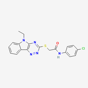 molecular formula C19H16ClN5OS B3898614 N-(4-CHLOROPHENYL)-2-({5-ETHYL-5H-[1,2,4]TRIAZINO[5,6-B]INDOL-3-YL}SULFANYL)ACETAMIDE 