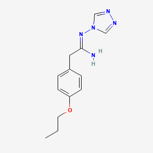 molecular formula C13H17N5O B3898623 2-(4-propoxyphenyl)-N'-4H-1,2,4-triazol-4-ylethanimidamide 