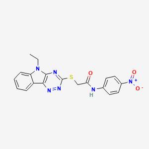 molecular formula C19H16N6O3S B3898627 2-({5-ETHYL-[1,2,4]TRIAZINO[5,6-B]INDOL-3-YL}SULFANYL)-N-(4-NITROPHENYL)ACETAMIDE 