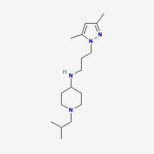 molecular formula C17H32N4 B3898635 N-[3-(3,5-dimethyl-1H-pyrazol-1-yl)propyl]-1-isobutylpiperidin-4-amine 