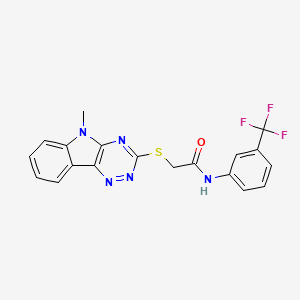 2-({5-Methyl-5H-[1,2,4]triazino[5,6-B]indol-3-YL}sulfanyl)-N-[3-(trifluoromethyl)phenyl]acetamide