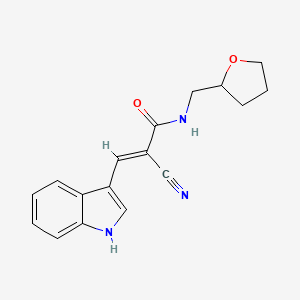 molecular formula C17H17N3O2 B3898665 2-cyano-3-(1H-indol-3-yl)-N-(tetrahydro-2-furanylmethyl)acrylamide 