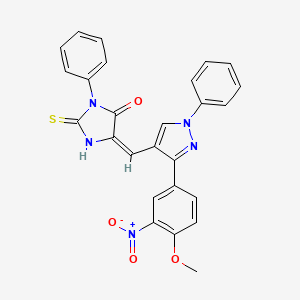 5-{[3-(4-methoxy-3-nitrophenyl)-1-phenyl-1H-pyrazol-4-yl]methylene}-3-phenyl-2-thioxo-4-imidazolidinone