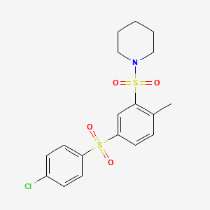 1-[5-(4-Chlorophenyl)sulfonyl-2-methylphenyl]sulfonylpiperidine