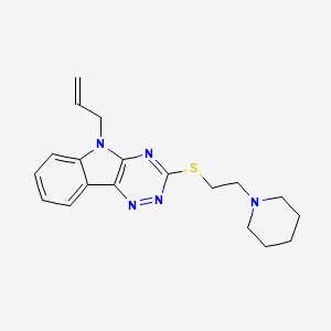 molecular formula C19H23N5S B3898701 1-(2-{[5-(PROP-2-EN-1-YL)-5H-[1,2,4]TRIAZINO[5,6-B]INDOL-3-YL]SULFANYL}ETHYL)PIPERIDINE 