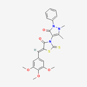 3-(1,5-dimethyl-3-oxo-2-phenyl-2,3-dihydro-1H-pyrazol-4-yl)-2-thioxo-5-(3,4,5-trimethoxybenzylidene)-1,3-thiazolidin-4-one