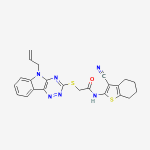 molecular formula C23H20N6OS2 B3898729 2-[(5-ALLYL-5H-[1,2,4]TRIAZINO[5,6-B]INDOL-3-YL)SULFANYL]-N-(3-CYANO-4,5,6,7-TETRAHYDRO-1-BENZOTHIOPHEN-2-YL)ACETAMIDE 