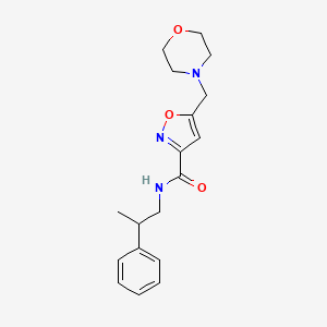 molecular formula C18H23N3O3 B3898737 5-(4-morpholinylmethyl)-N-(2-phenylpropyl)-3-isoxazolecarboxamide 