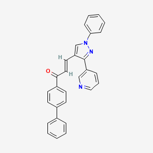 1-(4-biphenylyl)-3-[1-phenyl-3-(3-pyridinyl)-1H-pyrazol-4-yl]-2-propen-1-one