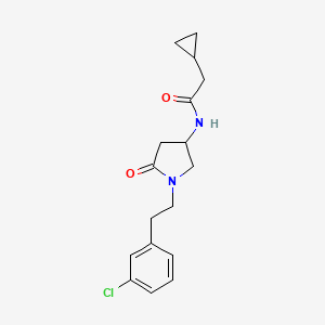 molecular formula C17H21ClN2O2 B3898776 N-{1-[2-(3-chlorophenyl)ethyl]-5-oxo-3-pyrrolidinyl}-2-cyclopropylacetamide 