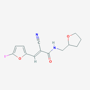 (2E)-2-cyano-3-(5-iodofuran-2-yl)-N-(tetrahydrofuran-2-ylmethyl)prop-2-enamide