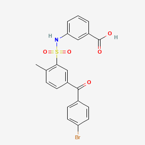 molecular formula C21H16BrNO5S B3898815 3-({[5-(4-bromobenzoyl)-2-methylphenyl]sulfonyl}amino)benzoic acid 