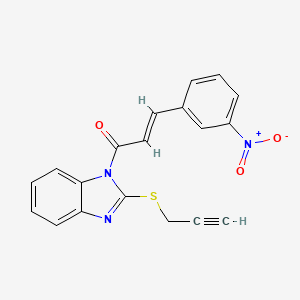 molecular formula C19H13N3O3S B3898824 1-[3-(3-nitrophenyl)acryloyl]-2-(2-propyn-1-ylthio)-1H-benzimidazole 