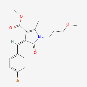 molecular formula C18H20BrNO4 B3898831 methyl 4-(4-bromobenzylidene)-1-(3-methoxypropyl)-2-methyl-5-oxo-4,5-dihydro-1H-pyrrole-3-carboxylate 