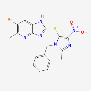 2-(3-benzyl-2-methyl-5-nitroimidazol-4-yl)sulfanyl-6-bromo-5-methyl-1H-imidazo[4,5-b]pyridine